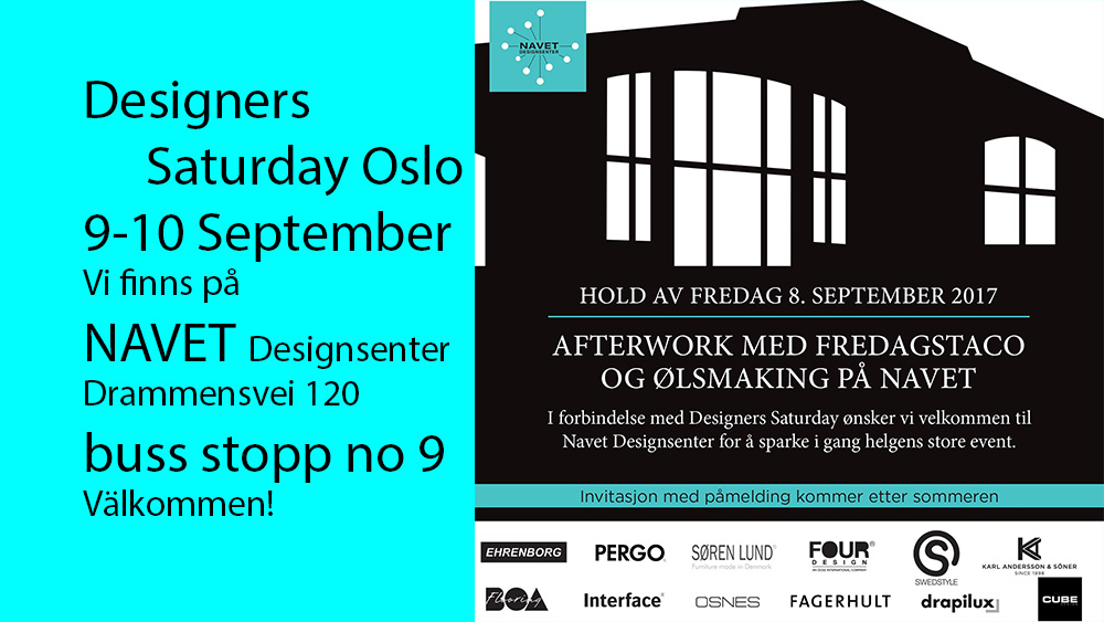 Designer Saturday Oslo 8-10 september 2017, Karl Andersson & Söner